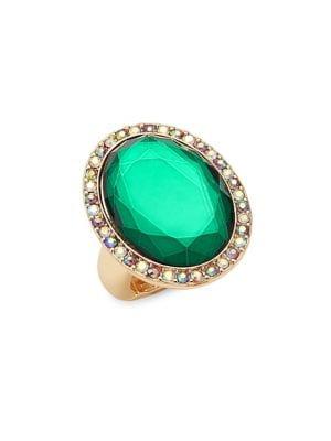 Design Lab Goldplated Sterling Silver Oval Stone Ring