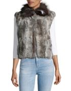 Adrienne Landau Rabbit And Fox Fur Vest