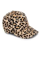 Karl Lagerfeld Paris Leopard Calf-hair & Shearling Baseball Cap