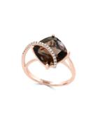 Effy Diamond, Smoky Quartz & 14k Rose Gold Ring