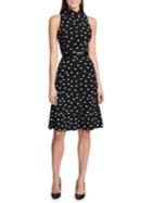 Tommy Hilfiger Sleeveless Polka Dota Fit-&-flare Dress