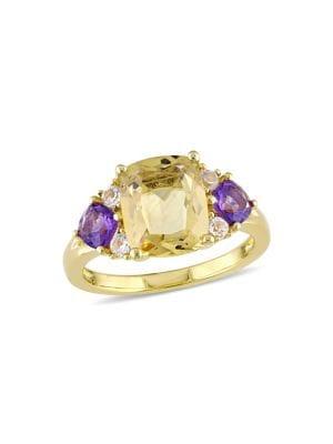 Sonatina Citrine, Amethyst And White Topaz Cocktail Ring