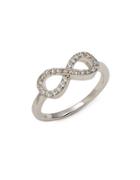 Lord & Taylor Sterling Silver And Cubic Zirconia Infinity Ring