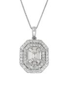 Lord & Taylor Diamond, 14k White Gold Pave Pendant Necklace