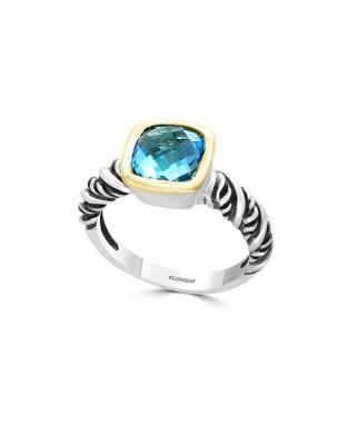 Effy Blue Topaz, 14k Yellow Gold And Sterling Silver Ring