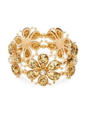 Design Lab Goldtone Floral Cuff Bracelet