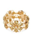 Design Lab Goldtone Floral Cuff Bracelet