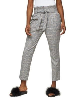 Miss Selfridge Check Paperbag Trousers
