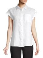 Lord & Taylor Tabbed Short-sleeve Linen Pocket Shirt