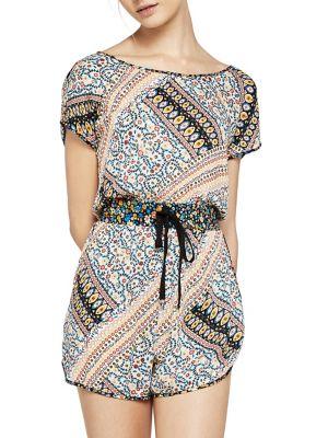 Bcbgeneration Patchwork Tie-back Romper