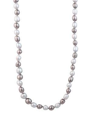 Carolee On Cloud Nine 9-10mm White & Black Pearl Single Strand Necklace