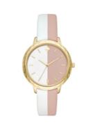 Kate Spade New York Morningside Bicolor White & Blush Leather Watch