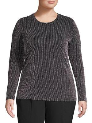 Michael Michael Kors Plus Ribbed Long Sleeve Top