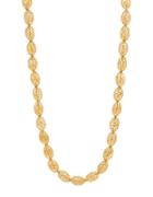 Lord & Taylor 14k Yellow Gold Oval Beaded Necklace