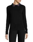 Ivanka Trump Floral Collar Sweater