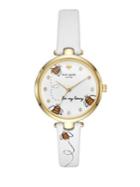 Michael Kors Holland Goldtone And Leather-strap Watch