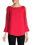 Ellen Tracy Boatneck Cold-shoulder Blouse