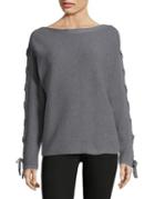 Lord & Taylor Lace-up Cotton Sweater