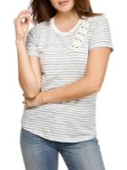 Lucky Brand Striped Lace-up Cotton Tee