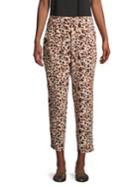 H Halston Leopard-print Pull-on Pants