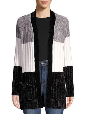 Design Lab Textured Colorblock Cardigan