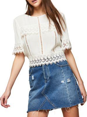 Miss Selfridge Cut-out Crochet Top