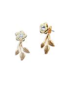 Lonna & Lilly Crystal Accented Rose Drop Earrings