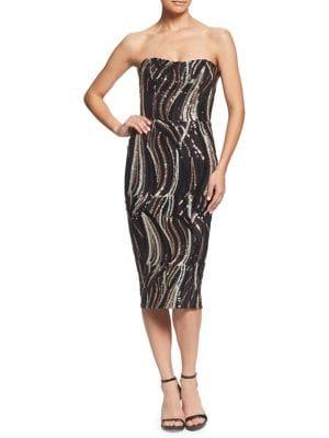 Dress The Population Claire Sequined Midi Dress
