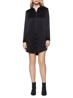 Bcbgeneration Long-sleeve Satin Shirtdress