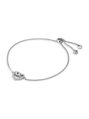 Michael Kors Sterling Silver Heart Logo Slider Bracelet