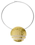 Robert Lee Morris Soho Two-tone Hammered Disc Necklace