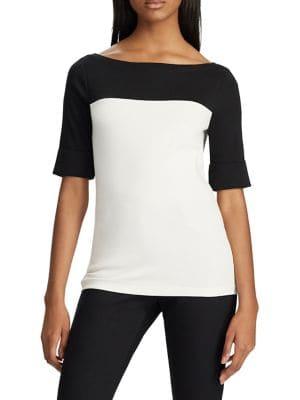 Lauren Ralph Lauren Colorblock Boatneck Top