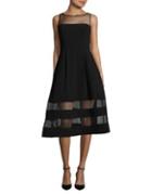 Aidan By Aidan Mattox Crepe Mesh Fit-&-flare Dress