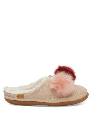 Toms Ivy Felt & Faux Fur Slipper Mules