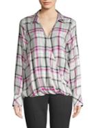 Vince Camuto Long-sleeve Flowy Plaid Top