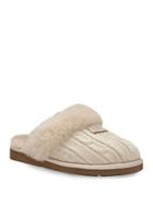 Ugg Shearling-accented Cable-knit Slippers