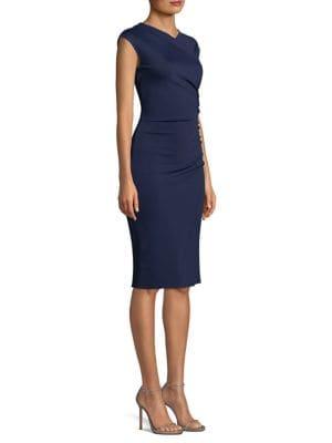 Diane Von Furstenberg Ruched Cap Sleeve Sheath