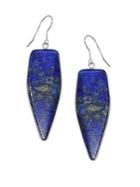 Lord & Taylor Sterling Silver And Lapis Drop Earrings