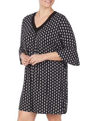 Ellen Tracy Plus Geometric Bell Sleeve Tunic
