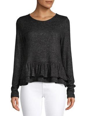 Design Lab Peplum Long-sleeve Top