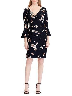 Lauren Ralph Lauren Floral Jersey Flutter-sleeve Dress