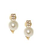 Vince Camuto Faux Pearl & Crystal Clip-on Earrings