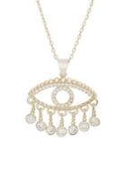 Lord & Taylor Crystal Evil Eye Pendant Necklace