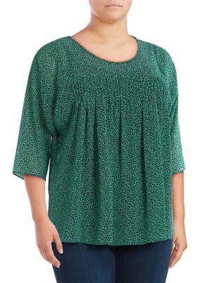 Michael Michael Kors Plus Leopard Elbow-sleeve Top