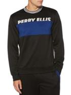 Perry Ellis Logo Color Block Long Sleeve Sweater