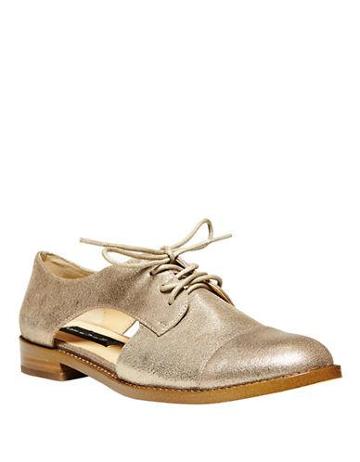 Steven By Steve Madden Allovr Metallic Leather Oxfords