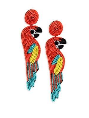 Kenneth Jay Lane Oversized Parrot Earrings