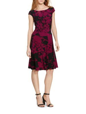 Lauren Ralph Lauren Floral Jersey A-line Dress