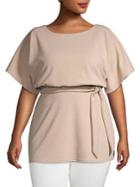 Quiz Curve Plus Roundneck Self-tie Top
