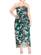 City Chic Plus Emerald Bloom Dress